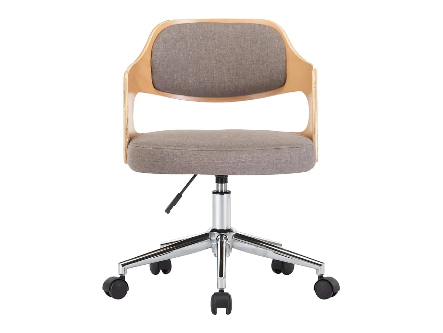 Juego de 2 Sillas comedor giratorias madera curvada tela gris taupe ES689009