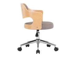 Juego de 2 Sillas comedor giratorias madera curvada tela gris taupe ES689009