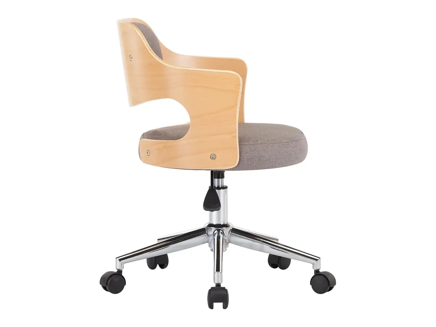 Juego de 2 Sillas comedor giratorias madera curvada tela gris taupe ES689009