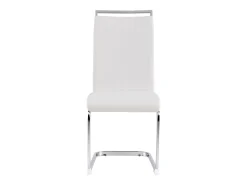 Juego de 4 sillas con base de trineo - Base de metal cromado Soporta hasta 120 kg Acolchado suave con funda de piel sintética - Blanco