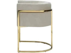 Juego de 2 sillas con brazos - Terciopelo y metal - Beige y dorado - PERIA