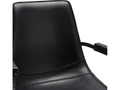 Juego de 2 sillas con brazos pivotantes Isabel - Piel sintética y metal - Negro