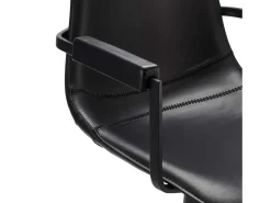 Juego de 2 sillas con brazos pivotantes Isabel - Piel sintética y metal - Negro