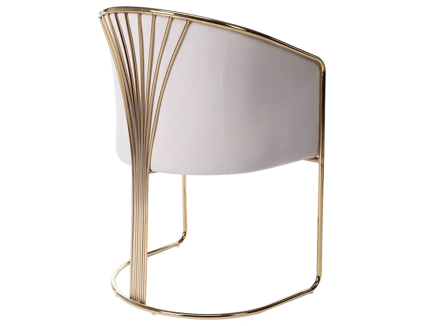 Juego de 2 sillas con brazos de terciopelo y metal - Beige y dorado - JOSETHE