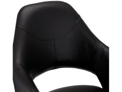Juego de 2 sillas con brazos Luna - Piel sintética y metal - Negro