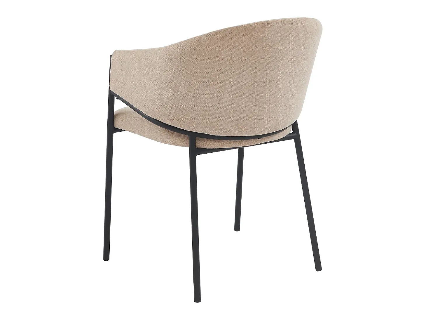 Juego de 2 sillas con brazos de tela y metal - Beige - ORDIDA