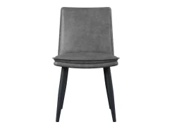 Juego de 4 sillas con cojines de asiento de doble capa - Polipiel y metal - Gris