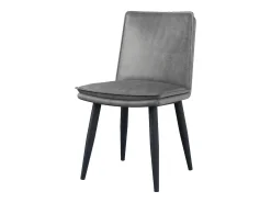 Juego de 4 sillas con cojines de asiento de doble capa - Polipiel y metal - Gris