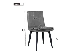 Juego de 4 sillas con cojines de asiento de doble capa - Polipiel y metal - Gris