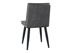 Juego de 2 sillas con cojines de asiento de doble capa - Polipiel y metal - Gris