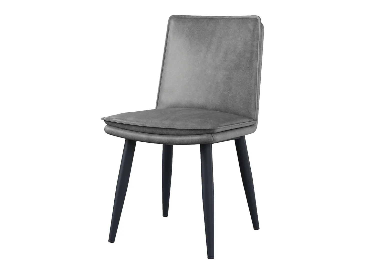 Juego de 2 sillas con cojines de asiento de doble capa - Polipiel y metal - Gris