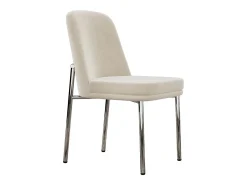 Juego de 2 sillas con patas de metal plateado - Terciopelo beige