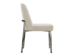 Juego de 2 sillas con patas de metal plateado - Terciopelo beige
