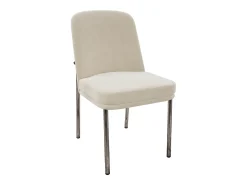 Juego de 2 sillas con patas de metal plateado - Terciopelo beige