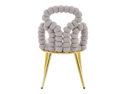 Juego de 2 sillas con patas de metal dorado - Terciopelo gris