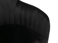 Juego de 6 sillas con reposabrazos de terciopelo y metal dorado - Negro - ELEANA