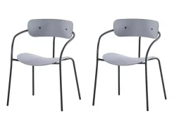 Juego de 2 sillas con reposabrazos gris claro ALEXIA