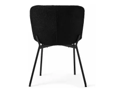 Juego de 2 sillas con respaldo Teddy - Tela y metal - Negro