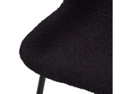 Juego de 2 sillas con respaldo Teddy - Tela y metal - Negro