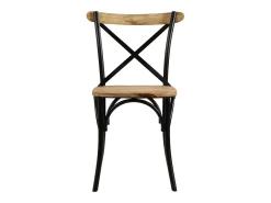 Juego de 2 sillas con respaldo cruzado de madera maciza de mango negra