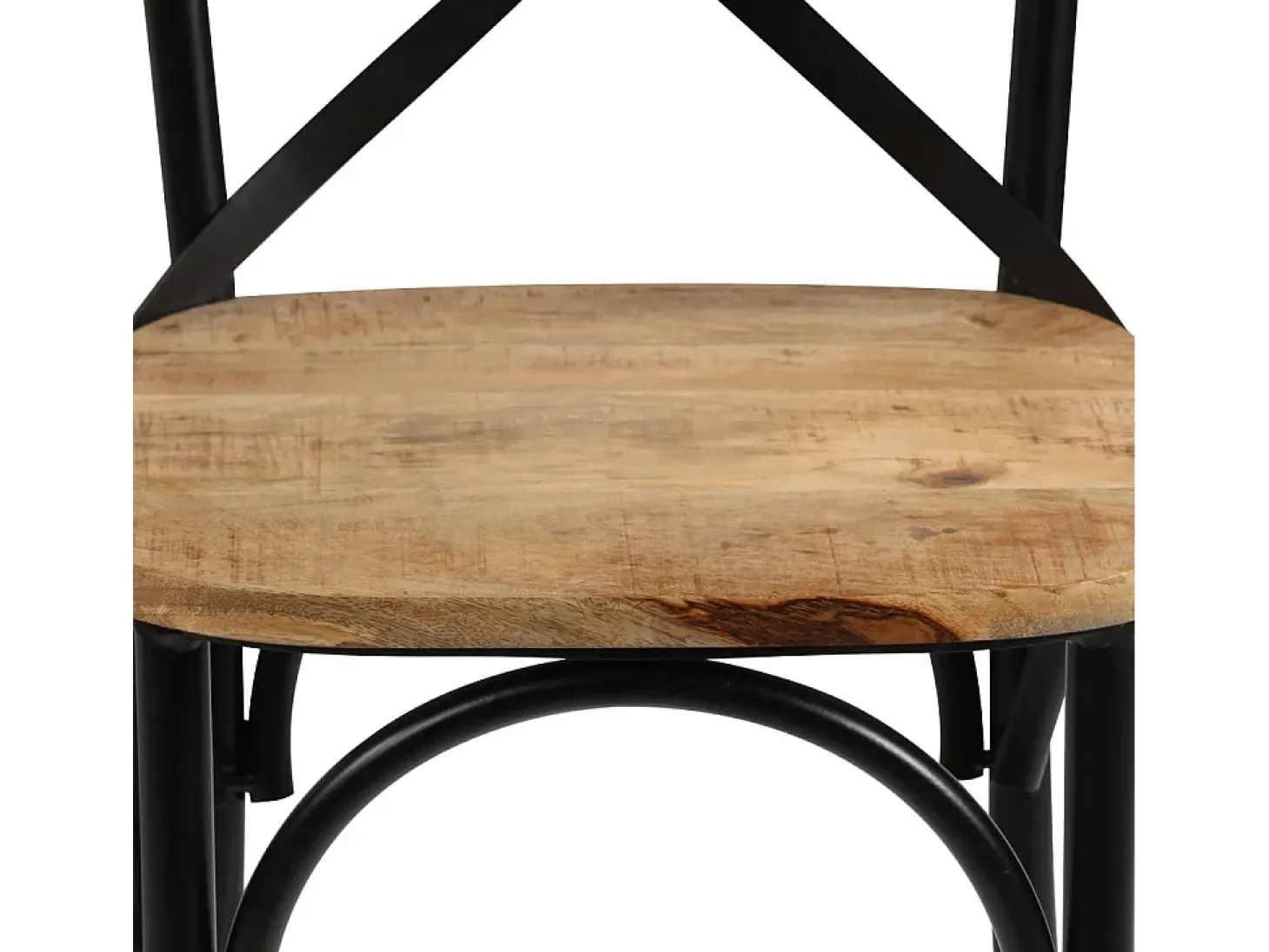Juego de 2 sillas con respaldo cruzado de madera maciza de mango negra