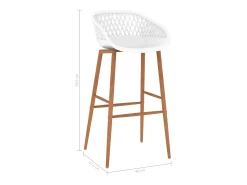 Juego de 2 sillas de bar blancas