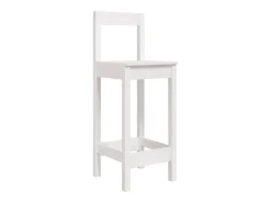 Juego de 2 sillas de bar blancas 40x41,5x112 cm madera maciza de pino