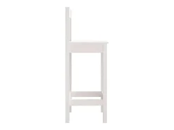 Juego de 2 sillas de bar blancas 40x41,5x112 cm madera maciza de pino