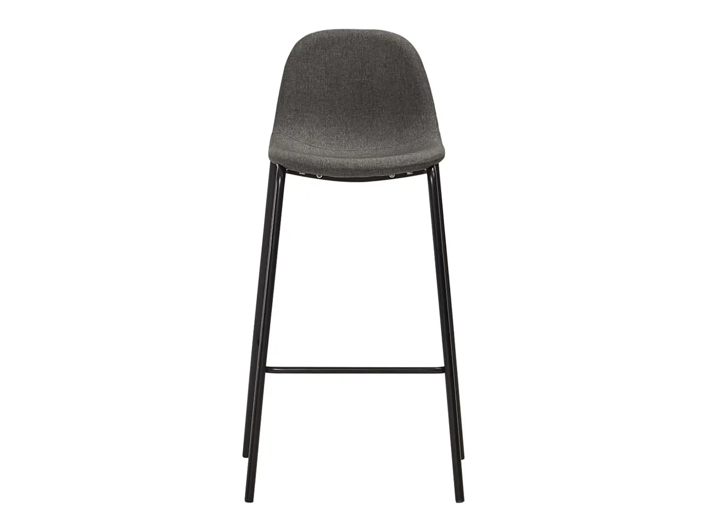 Juego de 2 sillas de bar de tela gris oscuro