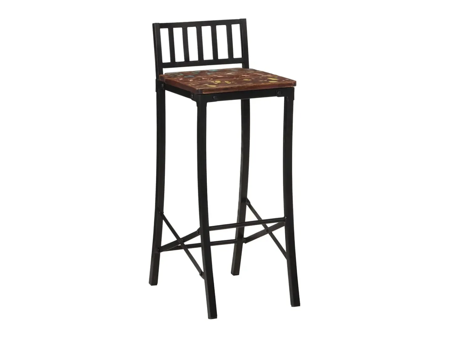Juego de 2 sillas de bar de madera maciza recuperada