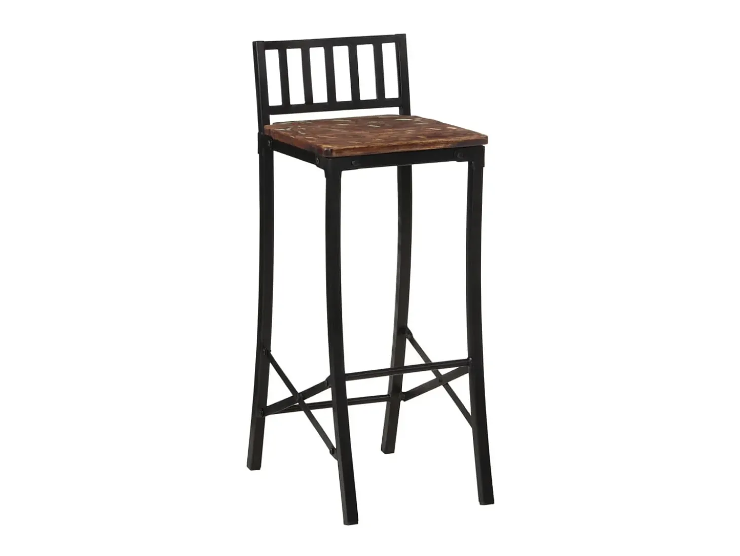 Juego de 2 sillas de bar de madera maciza recuperada