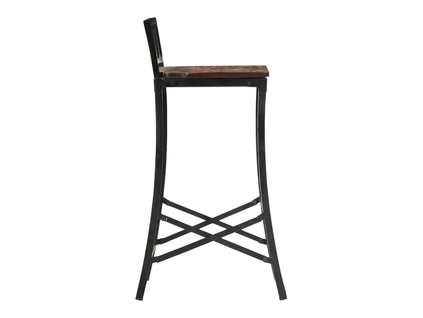 Juego de 2 sillas de bar de madera maciza recuperada