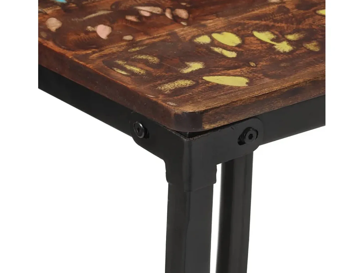 Juego de 2 sillas de bar de madera maciza recuperada
