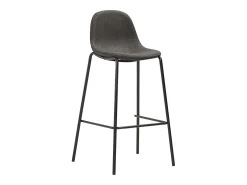 Juego de 6 sillas de bar de tela gris oscuro