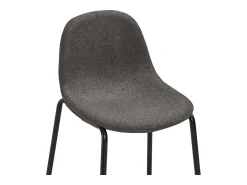 Juego de 6 sillas de bar de tela gris oscuro