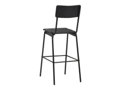 Juego de 2 sillas de bar de contrachapado macizo negro y acero.