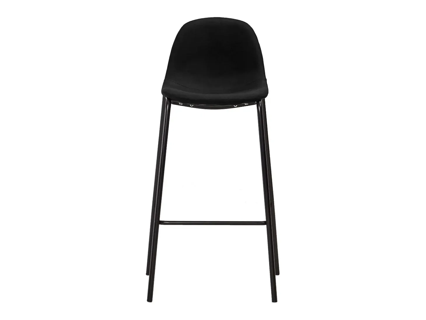 Juego de 6 sillas de bar de tela negra