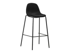 Juego de 6 sillas de bar de tela negra