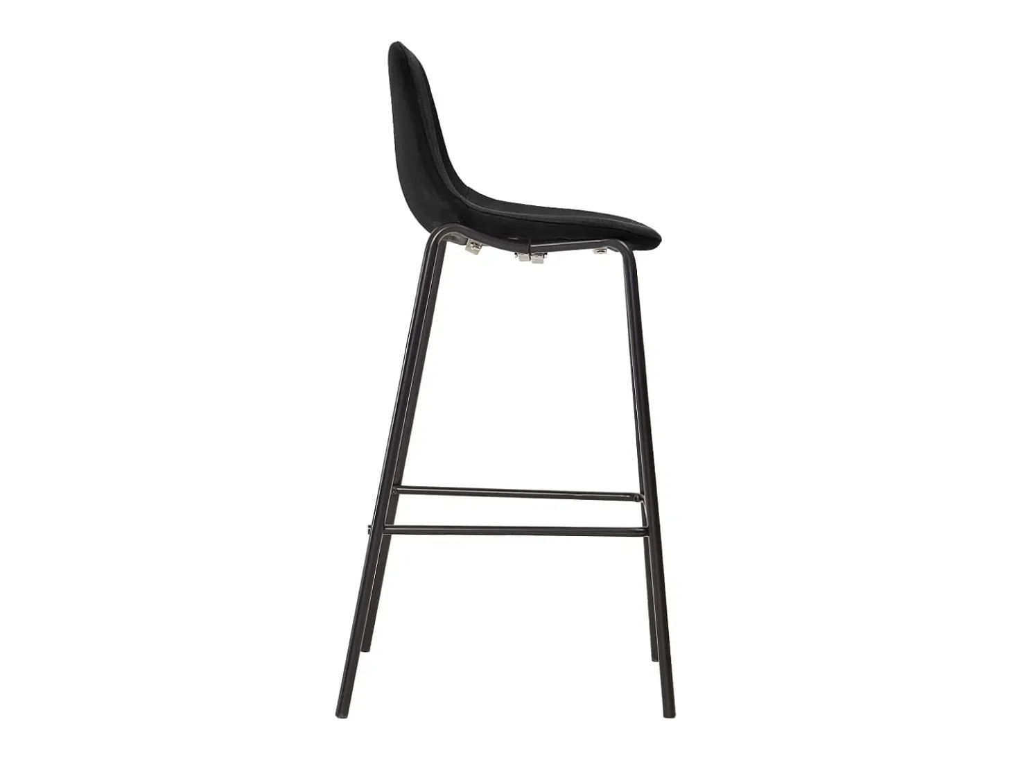 Juego de 6 sillas de bar de tela negra