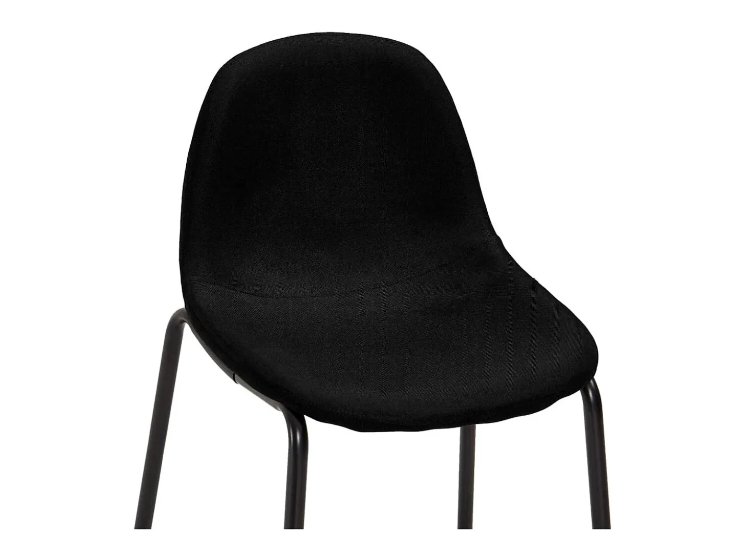 Juego de 6 sillas de bar de tela negra
