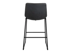 Juego de 2 sillas de bar industriales, asiento acolchado de cuero sintético efecto vintage, patas de metal HELIO 64 (negro gris)