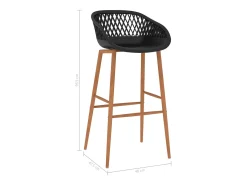 Juego de 2 sillas de bar negras