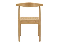 Juego de 2 sillas de cocina de madera con asiento de ratán trenzado Japan