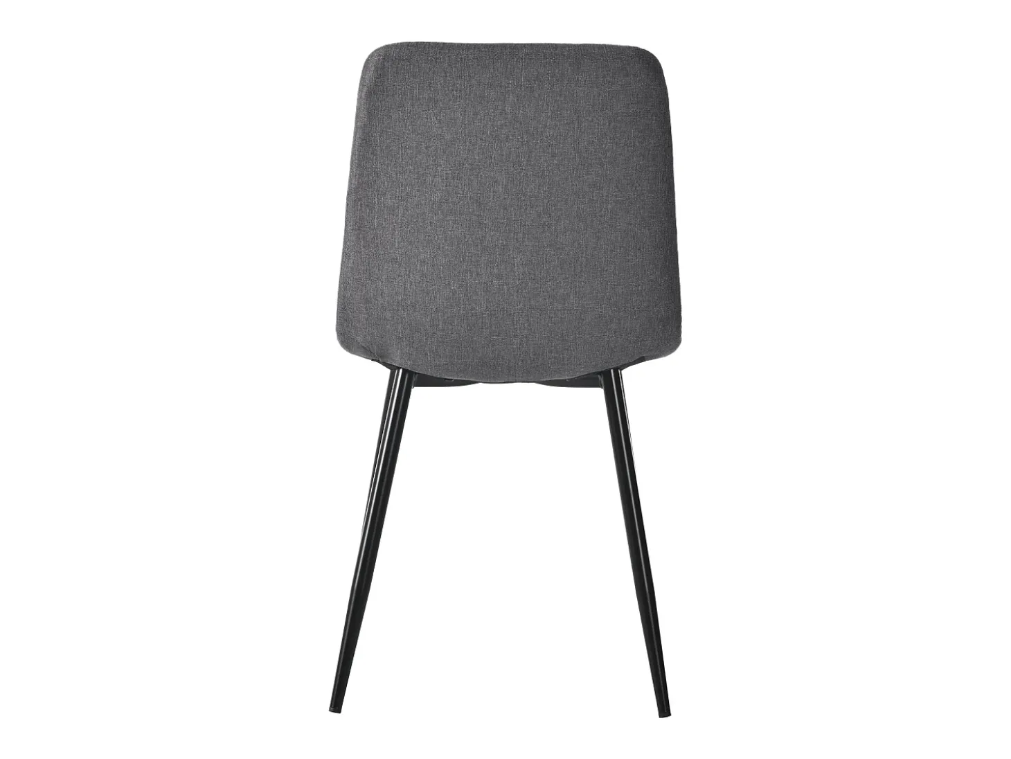 Juego de 4 sillas de cocina de lino y sarga gris con patas de metal negro