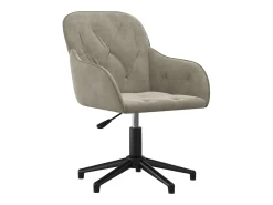 Juego de 2 sillas de comedor giratorias de terciopelo gris claro