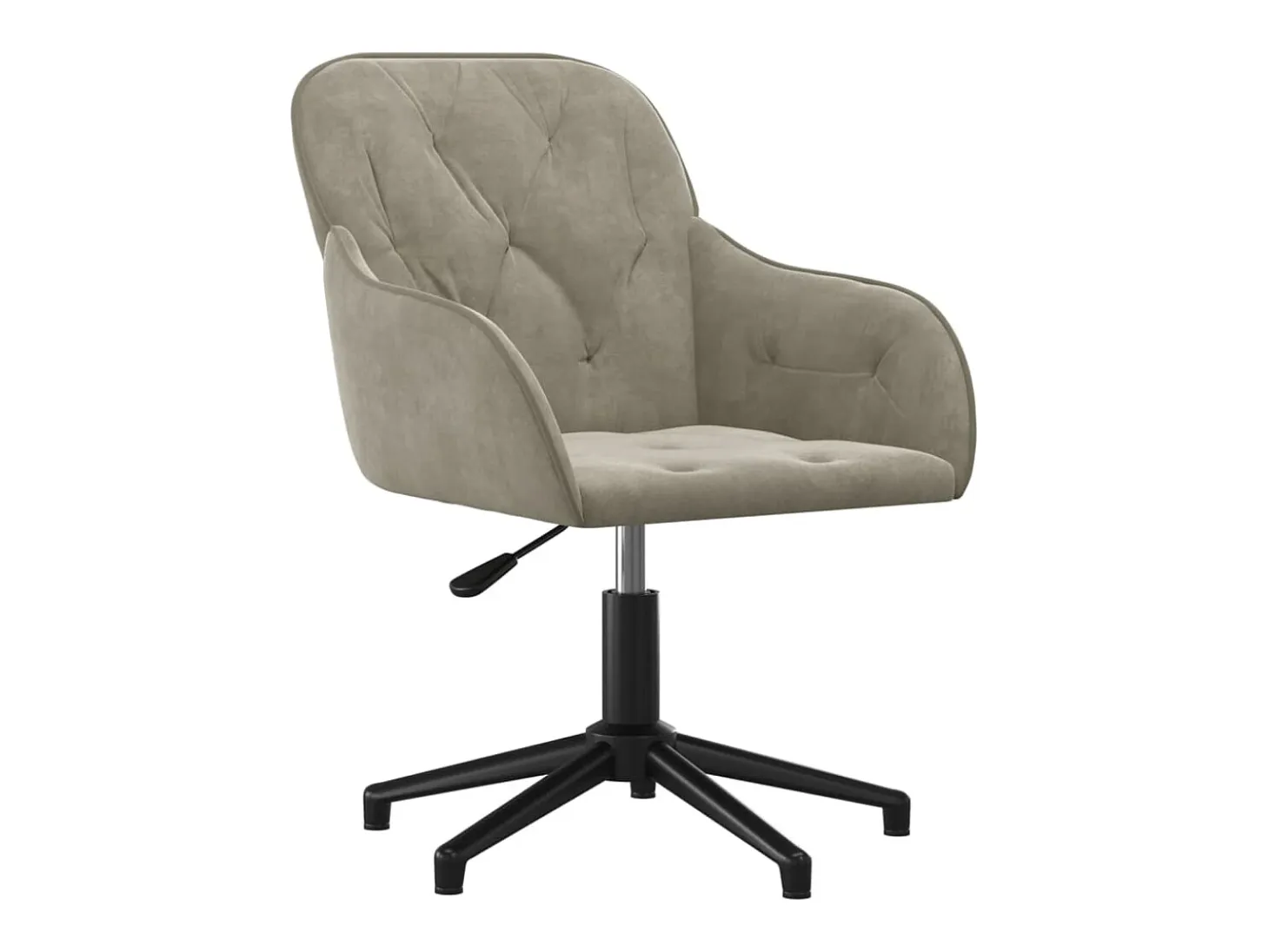 Juego de 2 sillas de comedor giratorias de terciopelo gris claro