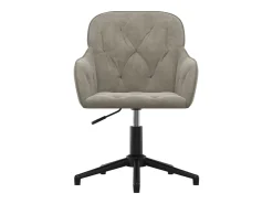 Juego de 2 sillas de comedor giratorias de terciopelo gris claro