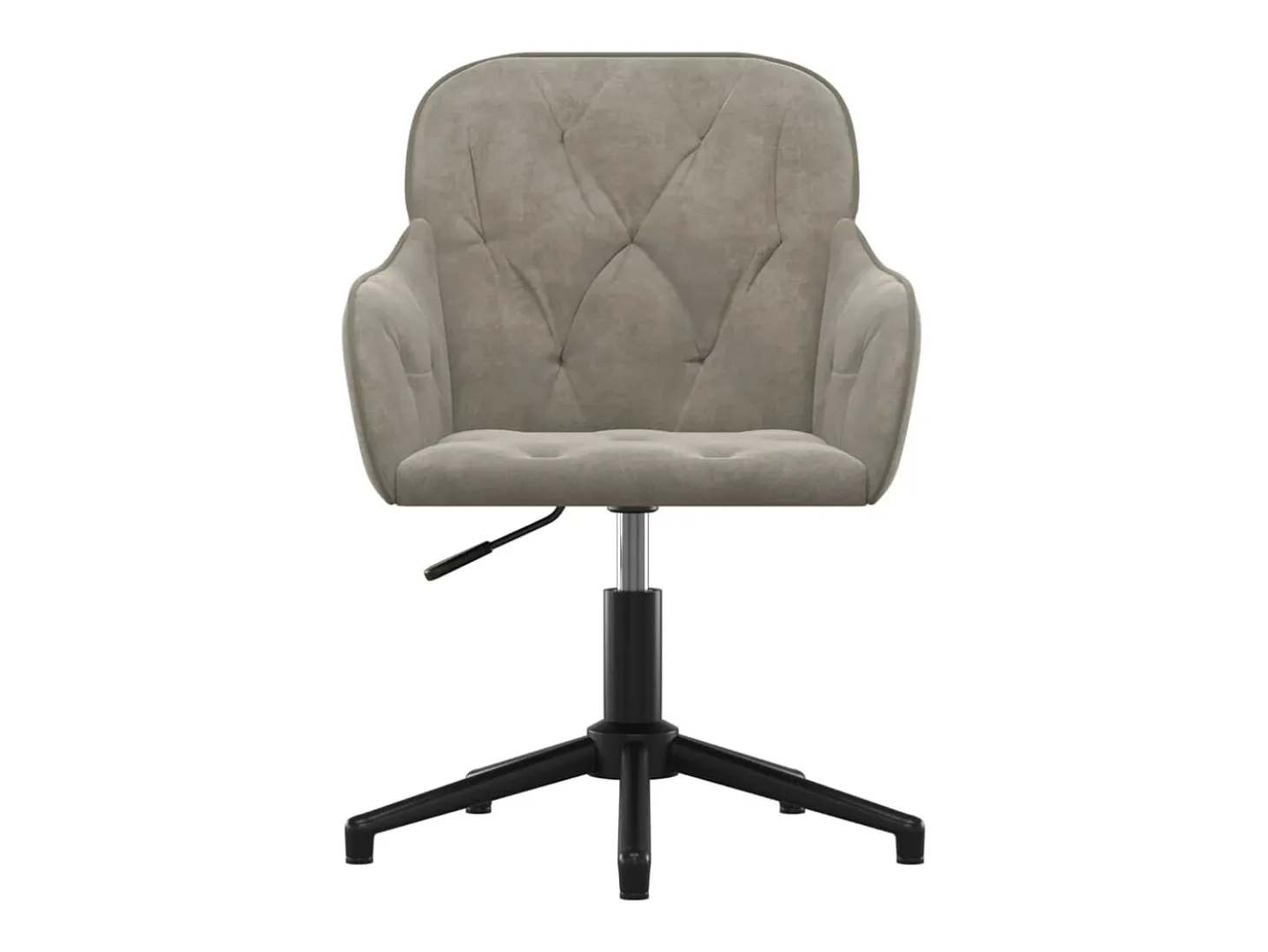 Juego de 2 sillas de comedor giratorias de terciopelo gris claro