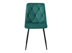 Juego de 4 sillas de comedor - Sillas con respaldo de sarga acolchado y patas de metal - terciopelo verde