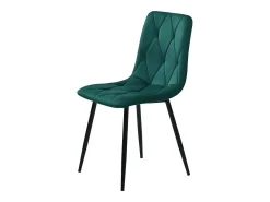 Juego de 4 sillas de comedor - Sillas con respaldo de sarga acolchado y patas de metal - terciopelo verde